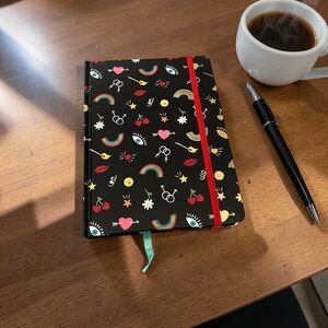 Colorful Patterned Notebook with Elastic Band Closure - New